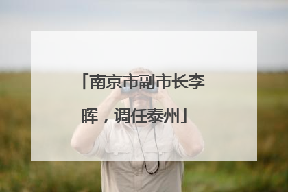 南京市副市长李晖，调任泰州