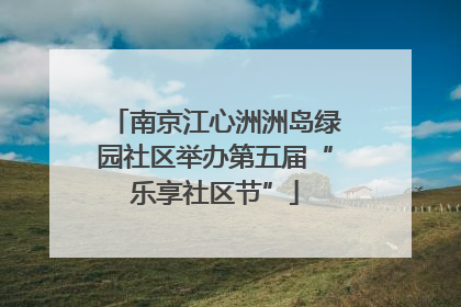 南京江心洲洲岛绿园社区举办第五届“乐享社区节”