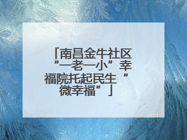 南昌金牛社区“一老一小”幸福院托起民生“微幸福”