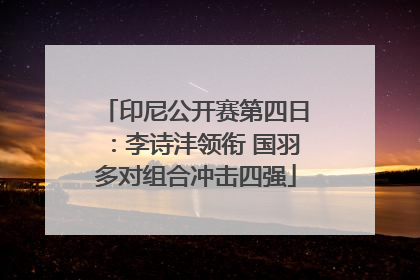 印尼公开赛第四日：李诗沣领衔 国羽多对组合冲击四强
