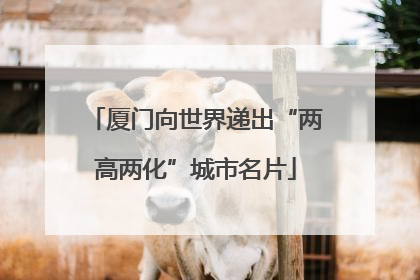 厦门向世界递出“两高两化”城市名片