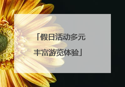 假日活动多元 丰富游览体验