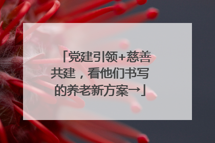 党建引领+慈善共建，看他们书写的养老新方案→