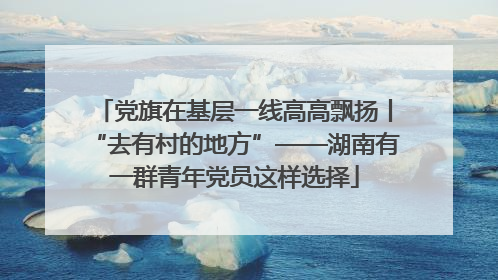 党旗在基层一线高高飘扬丨“去有村的地方”——湖南有一群青年党员这样选择