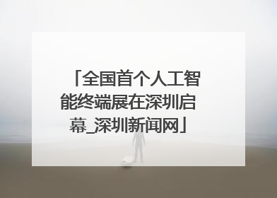 全国首个人工智能终端展在深圳启幕_深圳新闻网