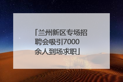 兰州新区专场招聘会吸引7000余人到场求职