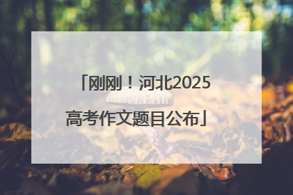 刚刚！河北2025高考作文题目公布