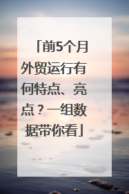 前5个月外贸运行有何特点、亮点？一组数据带你看