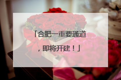合肥一重要通道，即将开建！