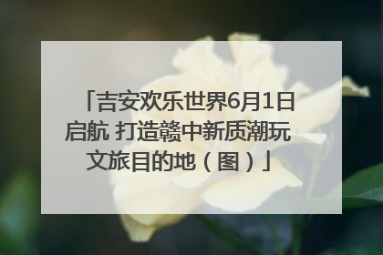 吉安欢乐世界6月1日启航 打造赣中新质潮玩文旅目的地（图）
