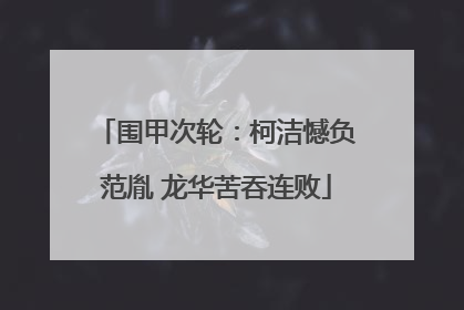 围甲次轮：柯洁憾负范胤 龙华苦吞连败