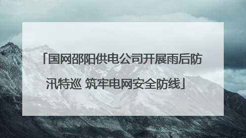 国网邵阳供电公司开展雨后防汛特巡 筑牢电网安全防线