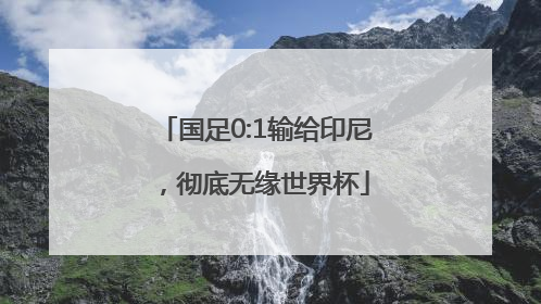 国足0:1输给印尼，彻底无缘世界杯