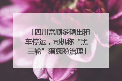 四川富顺多辆出租车停运，司机称“黑三轮”猖獗盼治理