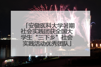 安徽医科大学暑期社会实践团获全国大学生“三下乡”社会实践活动优秀团队