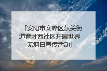 安阳市文峰区东关街道育才西社区开展世界无烟日宣传活动