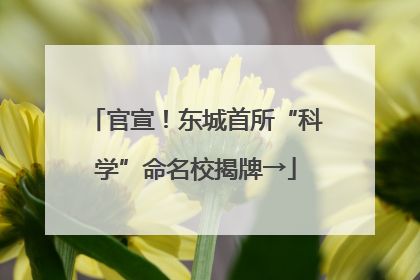 官宣！东城首所“科学”命名校揭牌→