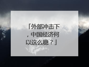 外部冲击下，中国经济何以这么稳？