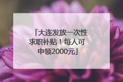 大连发放一次性求职补贴！每人可申领2000元