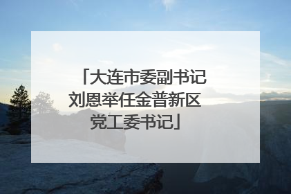 大连市委副书记刘恩举任金普新区党工委书记