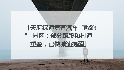 天府绿道竟有汽车“敞跑” 园区：部分路段和村道重叠，已做减速提醒