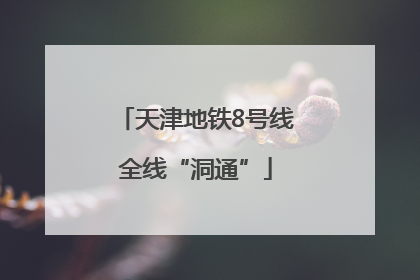 天津地铁8号线全线“洞通”
