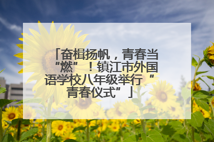 奋楫扬帆，青春当“燃”！镇江市外国语学校八年级举行“青春仪式”