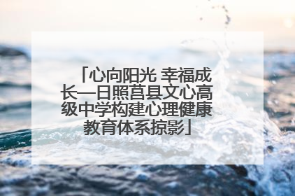 心向阳光 幸福成长—日照莒县文心高级中学构建心理健康教育体系掠影