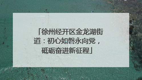 徐州经开区金龙湖街道：初心如磐永向党，砥砺奋进新征程
