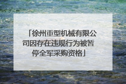 徐州重型机械有限公司因存在违规行为被暂停全军采购资格