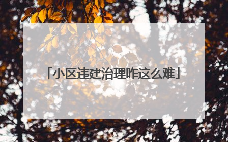 小区违建治理咋这么难