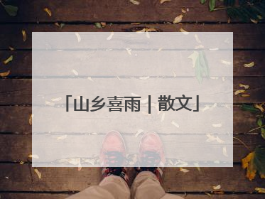 山乡喜雨｜散文