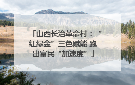 山西长治革命村：“红绿金”三色赋能 跑出富民“加速度”