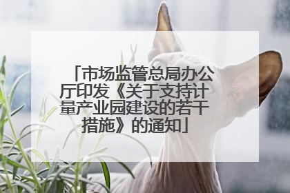 市场监管总局办公厅印发《关于支持计量产业园建设的若干措施》的通知