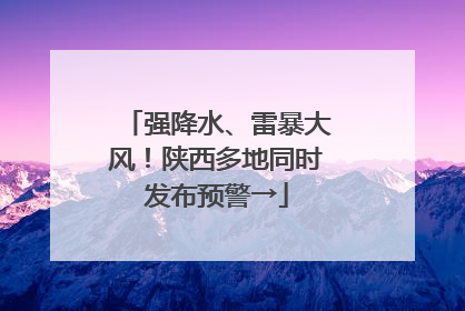 强降水、雷暴大风！陕西多地同时发布预警→