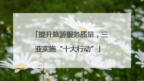 提升旅游服务质量，三亚实施“十大行动”