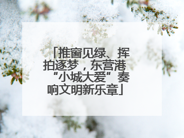 推窗见绿、挥拍逐梦，东营港“小城大爱”奏响文明新乐章