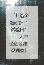 打造金融创新“试验田”——天津金创区建设观察