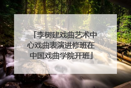 李树建戏曲艺术中心戏曲表演进修班在中国戏曲学院开班