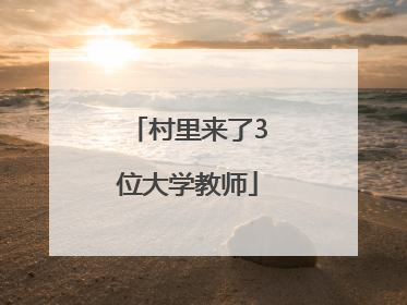 村里来了3位大学教师