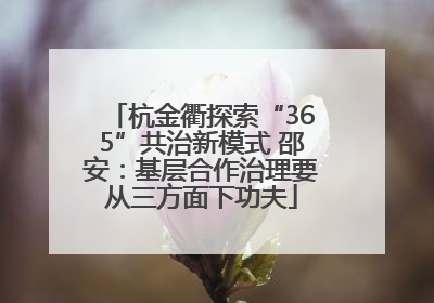 杭金衢探索“365”共治新模式 邵安：基层合作治理要从三方面下功夫