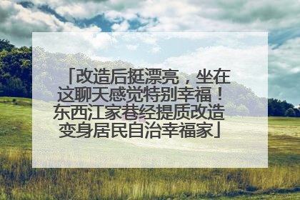 改造后挺漂亮，坐在这聊天感觉特别幸福！东西江家巷经提质改造变身居民自治幸福家