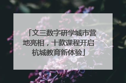 文三数字研学城市营地亮相，十款课程开启杭城教育新体验