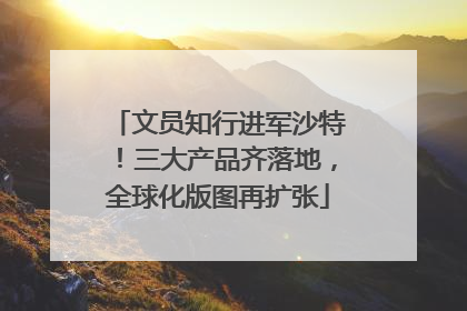 文员知行进军沙特！三大产品齐落地，全球化版图再扩张