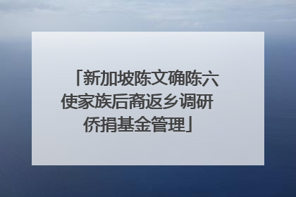 新加坡陈文确陈六使家族后裔返乡调研侨捐基金管理