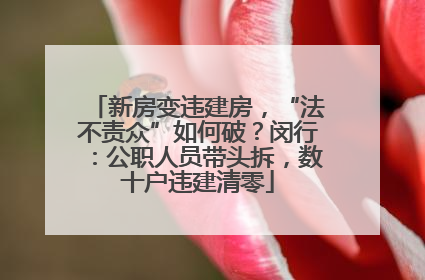 新房变违建房，“法不责众”如何破？闵行：公职人员带头拆，数十户违建清零