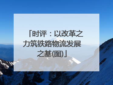 时评：以改革之力筑铁路物流发展之基(图)