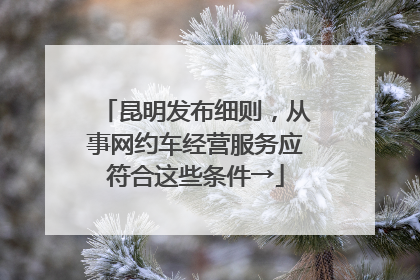 昆明发布细则，从事网约车经营服务应符合这些条件→