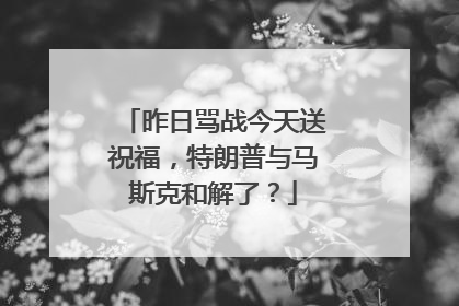 昨日骂战今天送祝福，特朗普与马斯克和解了？