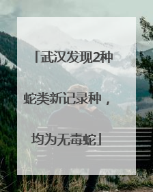 武汉发现2种蛇类新记录种，均为无毒蛇